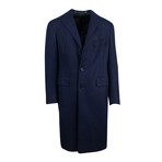 Cesare Attolini // Twill Wool Full Length Coat // Navy (Euro: 46R)