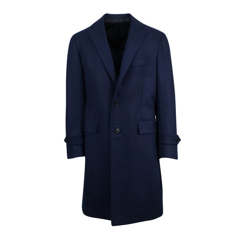Cesare Attolini // Twill Wool Full Length Coat // Blue (Euro: 46R)