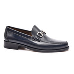 Patent Loafer + Ornate Buckle // Blue (Euro: 41)
