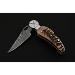 Damascus Steel Folding Knife // Back-Lock