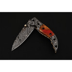 Damascus Steel Folding Knife // Under-Lock