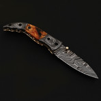 Damascus Steel Folding Knife // Under-Lock