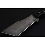 Damascus Steel Tanto Tracker Hunting Knife // Micarta Handle