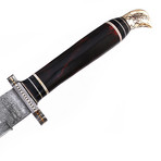 Collector's Edition Damascus Steel Long Sword // Black Handle