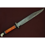 Collector's Edition Damascus Steel Long Sword // Orange Handle