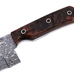 Damascus Steel Chopping Cleaver // Ram Horn Handle