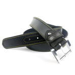 Aero Belt // Black + Yellow Stitching (28")