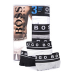 Boxer Trunks // Pack of 4 // Black + Gray + White (S)