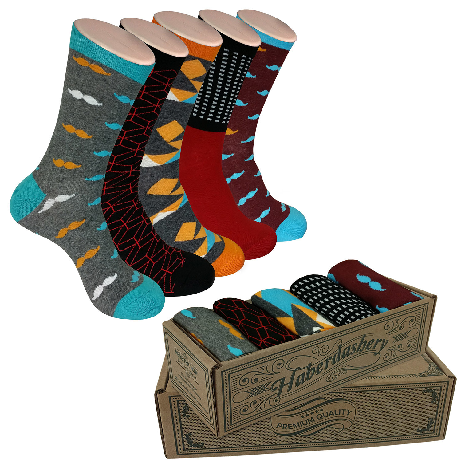 Men's Haberdashery Socks // Set Of 5 - Modern Motif - Touch of Modern