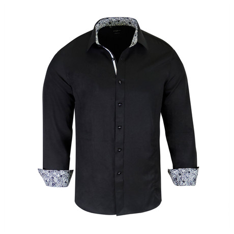Owen True Modern-Fit Long-Sleeve Dress Shirt // Black (XS)