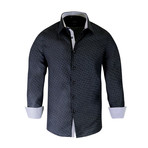 Wilmer True Modern-Fit Long-Sleeve Dress Shirt // Black (L)