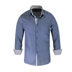 Angelo True Modern-Fit Long-Sleeve Dress Shirt // Navy (XL)