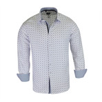 Martin True Modern-Fit Long-Sleeve Dress Shirt // White + Navy (S)