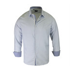 Angelo True Modern-Fit Long-Sleeve Dress Shirt // White + Blue (L)