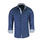 Hugh True Modern-Fit Long-Sleeve Dress Shirt // Navy (3XL)