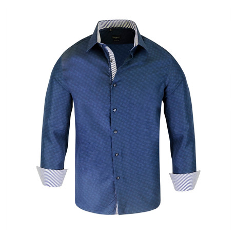 Wilmer True Modern-Fit Long-Sleeve Dress Shirt // Navy (XS)