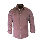 Andre True Modern-Fit Long-Sleeve Dress Shirt // Burgundy (L)