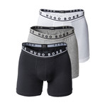 Boxer Trunks // Pack of 4 // Black + Gray + White (S)