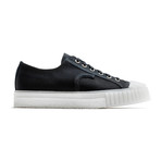 Low Lace-Up Canvas Sneakers // Black + White (Euro: 39)