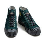 High Lace-Up Wool Felt Sneakers // Green (Euro: 39)