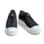 Low Lace-Up Canvas Sneakers // Black + White (Euro: 39)