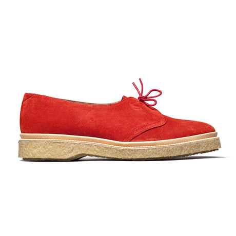 Lace-Up Suede Open Derby // Red (Euro: 39)