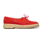 Lace-Up Suede Open Derby // Red (Euro: 41)