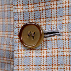 Super 150s Check 3 Button Blazer // Blue (US: 36R)