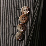 Striped 2 Button Suit // Silver (US: 36R)