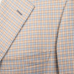 Super 150s Check 3 Button Blazer // Blue (US: 36R)