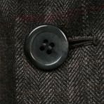 Rolling 3 Button Fishbone Cashmere Blazer // Brown (US: 36R)