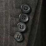 Rolling 3 Button Fishbone Cashmere Blazer // Brown (US: 36R)