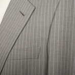 Super 180s Striped 2 Button Suit // Gray (US: 38R)