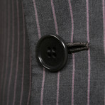 Super 180s Striped Rolling 3 Button Suit // Gray (US: 36R)