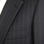 Super 150s Striped 2 Button Suit // Navy Blue (US: 36R)