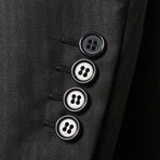 Super 150s Striped Rolling 3 Button Suit // Navy Blue (US: 36R)