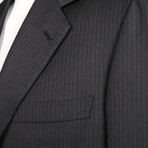 Super 150s Striped Rolling 3 Button Suit // Navy Blue (US: 36R)