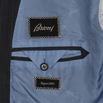 Super 150s Striped Rolling 3 Button Suit // Blue + Gray (US: 36R)