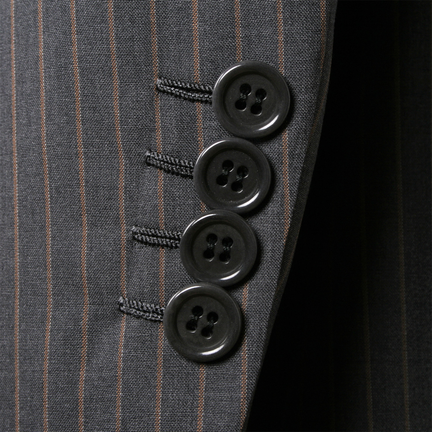 Super 180s Striped 3 Rolling Button Suit // Blue + Gray (US: 36R ...