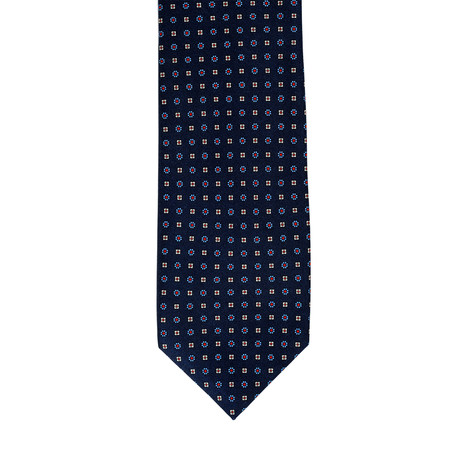 Barbuti Micro-Patterned Tie // Red + Navy + White