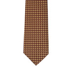 Isaia Art Deco Pattern Tie // Brown + Gold