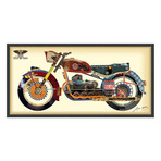"Holy Harley" Dimensional Graphic Collage Framed Under Glass Wall Art