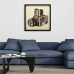 "SLR Camera" Dimensional Graphic Collage Framed Under Glass Wall Art
