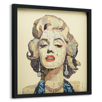 "Homage to Marilyn" Dimensional Graphic Collage Framed Under Glass Wall Art