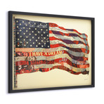 "Old Glory" Dimensional Graphic Collage Framed Under Glass Wall Art