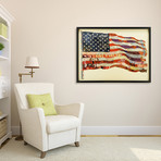 "Old Glory" Dimensional Graphic Collage Framed Under Glass Wall Art