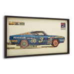 "Ford Torino" Dimensional Graphic Collage Framed Under Glass Wall Art