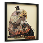 "American Eagle" Dimensional Graphic Collage Framed Under Tempered Glass Wall Art