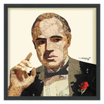 "Godfather" Dimensional Graphic Collage Framed Under Glass Wall Art