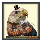 "American Eagle" Dimensional Graphic Collage Framed Under Tempered Glass Wall Art